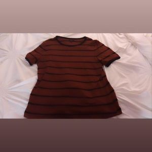 XL dark orange striped shirt